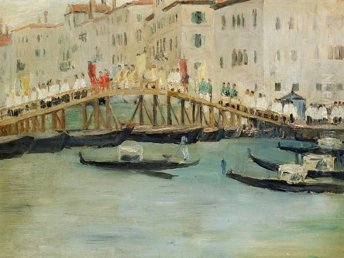 Religious Procession Oil Painting by Johan Gudmann Rohde