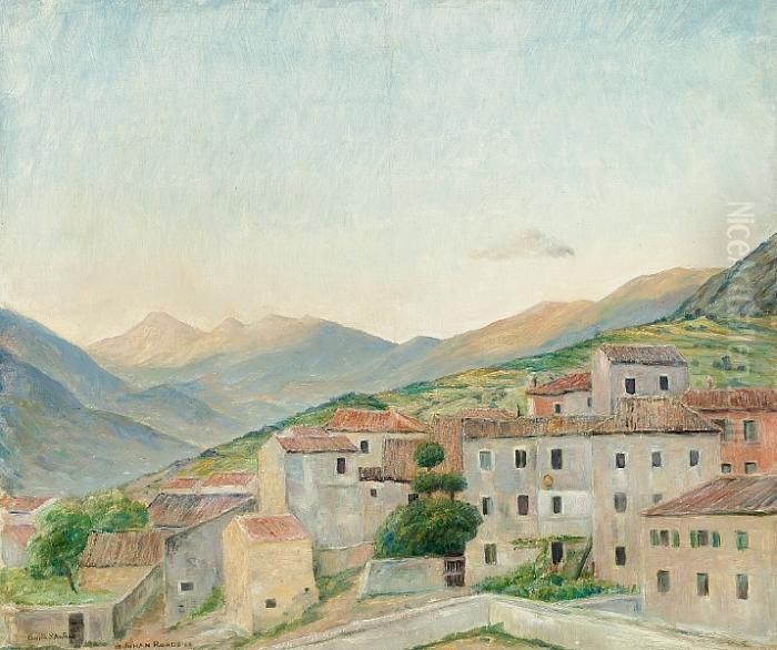 View Of Civita D'antino Oil Painting by Johan Gudmann Rohde