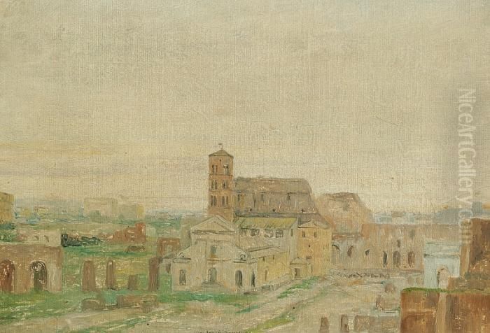 View From Monte Tapeo Oil Painting by Johan Gudmann Rohde