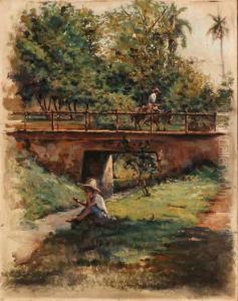 El Idilio Oil Painting by Leopoldo Romanach