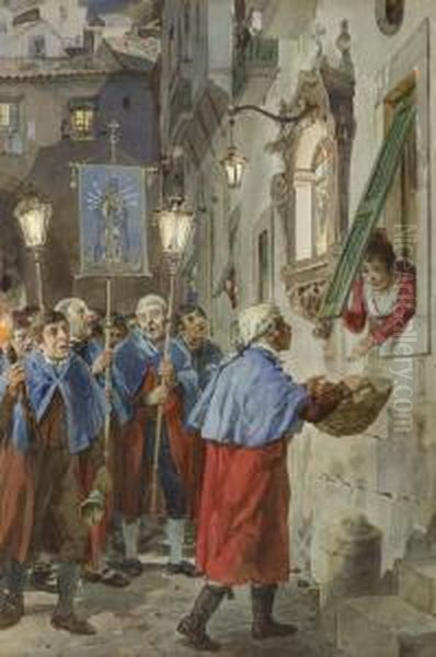 Procissao Oil Painting by Alfredo Roque Gameiro