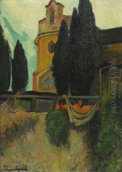 Iglesia Oil Painting by Antoni Ros Gell