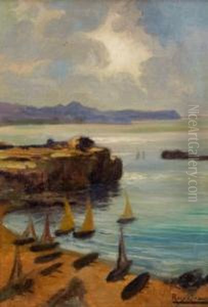 Costa Catalana Oil Painting by Antoni Ros Gell