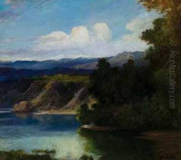 Banyoles Oil Painting by Antoni Ros Gell