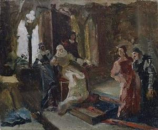 Blanca De Navarra Oil Painting by Eduardo Rosales