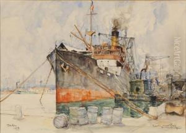 Le Port De Toulon Oil Painting by Georges Rose