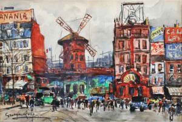 Le Moulin Rouge Oil Painting by Georges Rose