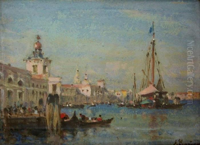 Vue De Venise Oil Painting by Amedee Rosier