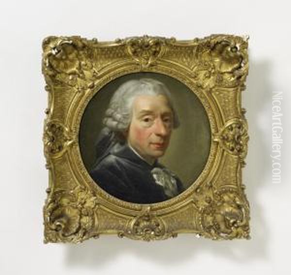 Portrait Image Of Thefrench Painter Francois Boucher Oil Painting by Alexander Roslin