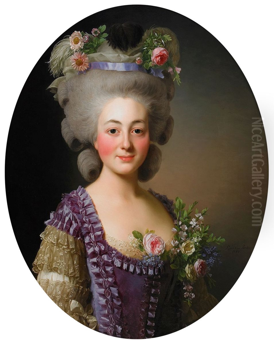 Portrait Of Countess De Baviere-grosberg Oil Painting by Alexander Roslin