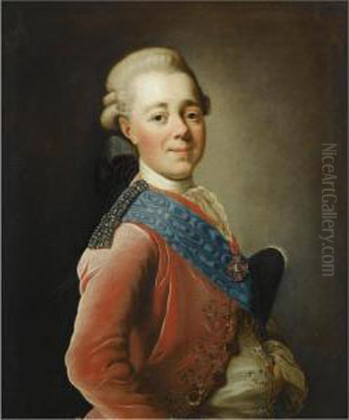 Portrait Of Grand Duke Pavel Petrovich As A Young Boy Oil Painting by Alexander Roslin