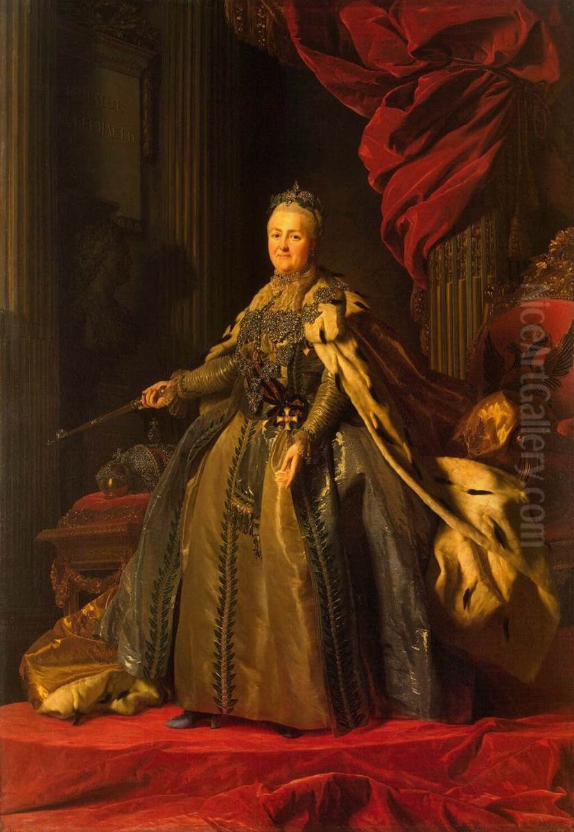 Portrait Of Catherine Ii Oil Painting by Alexander Roslin