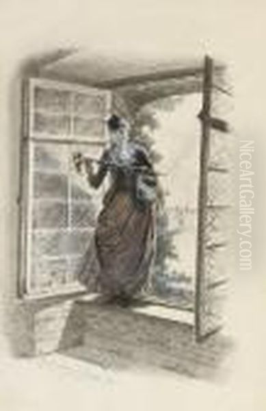 A Surprise Visit Oil Painting by Edouard Rosset-Granger