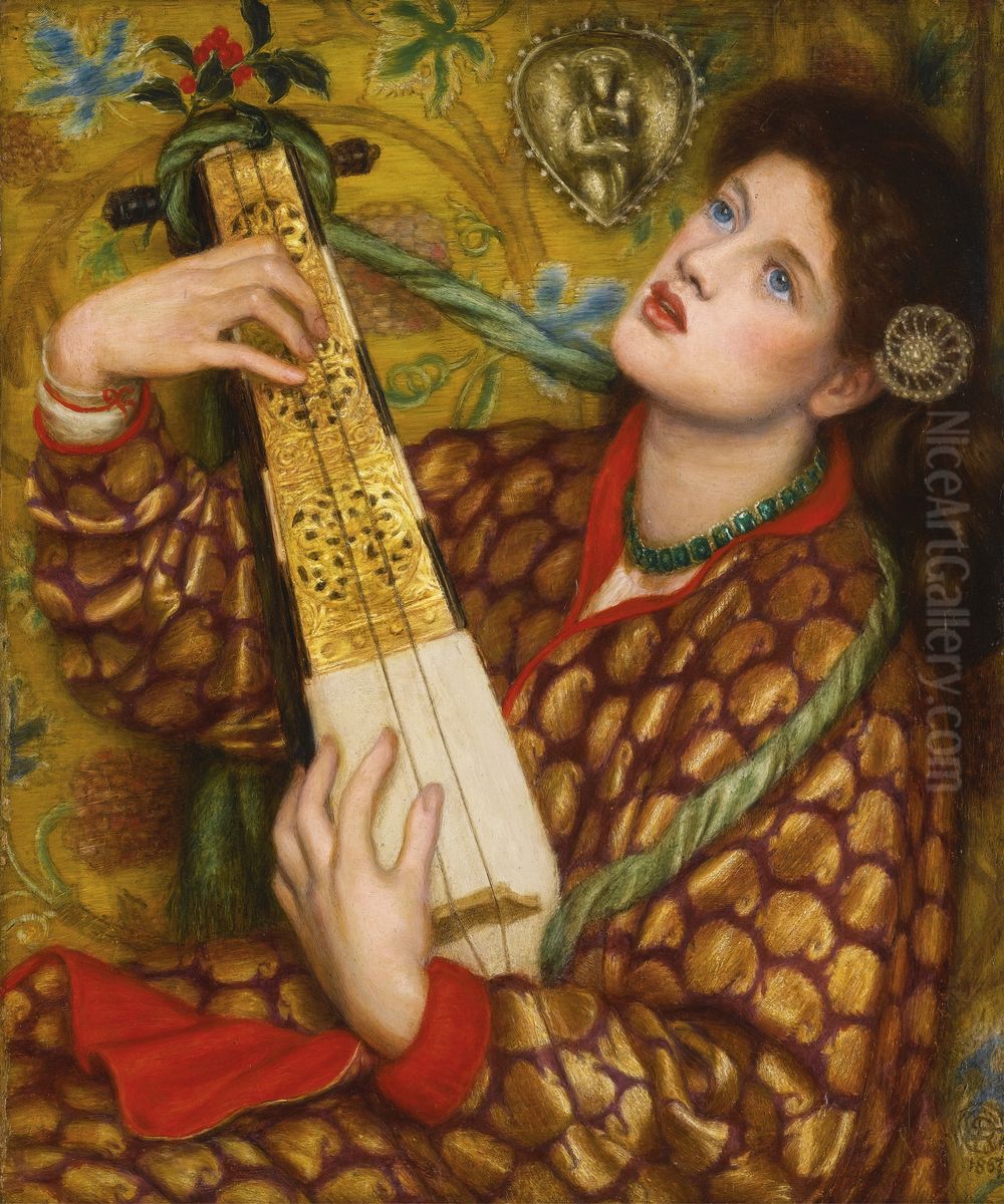 A Christmas Carol Oil Painting by Dante Gabriel Rossetti