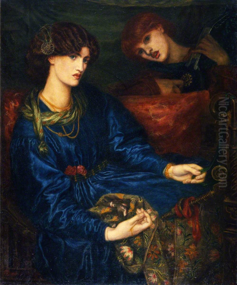 Mariana Oil Painting by Dante Gabriel Rossetti