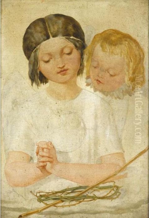 Angels Watching The Crown Of 
Thorns And The Rod With Which Christ Was 
Scourged Oil Painting by Dante Gabriel Rossetti