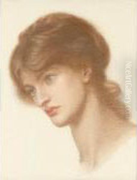 Study Of Marie Spartali For Oil Painting by Dante Gabriel Rossetti