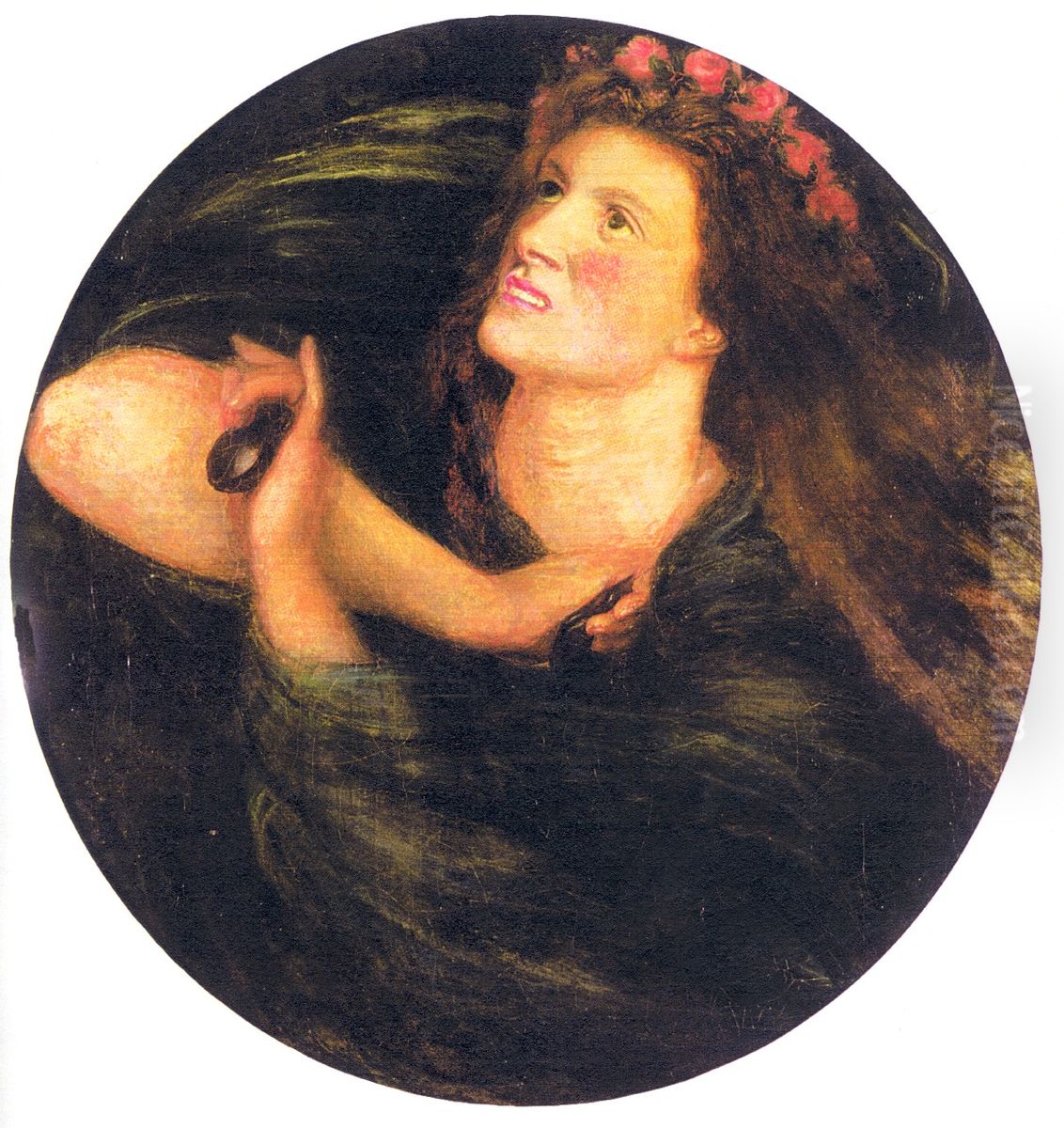La Castagnetta Oil Painting by Dante Gabriel Rossetti