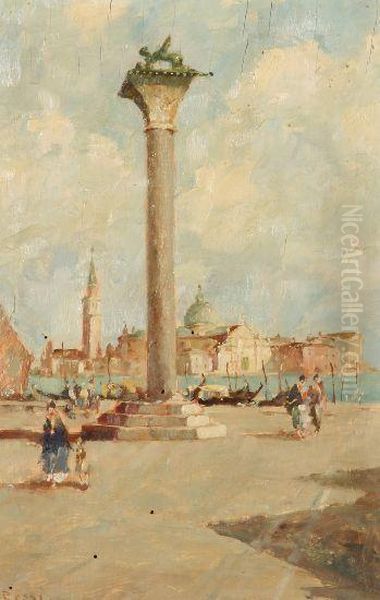 San Giorgio Visto Dalla Piazzetta. Oil Painting by Gino Rossi