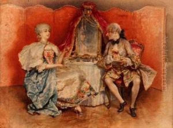 Lady Sneerwell's Dressing
Room In The School For Scandal Oil Painting by Lucius Rossi