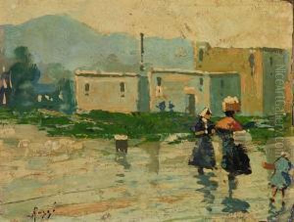 Dopo Lapioggia Oil Painting by Luigi Rossi
