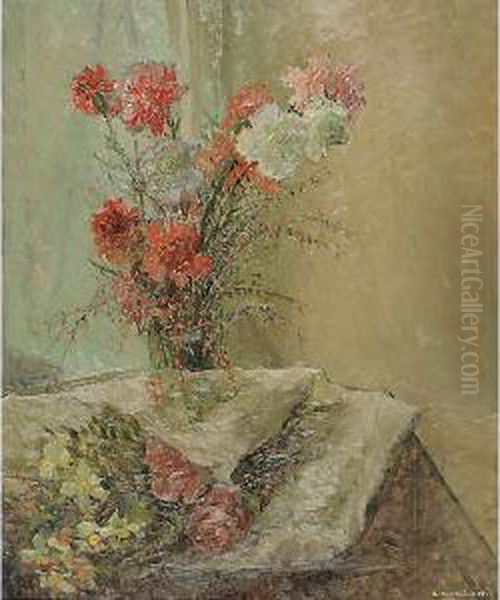 Garofani Oil Painting by Romano Rossini