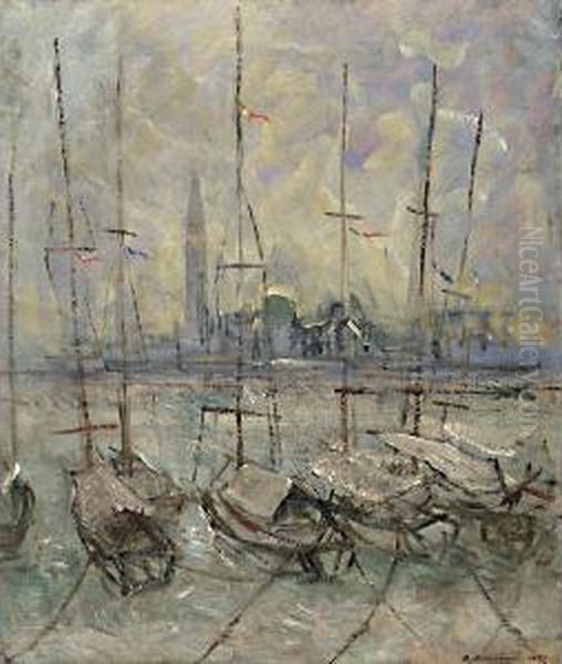 Cutter Oil Painting by Romano Rossini