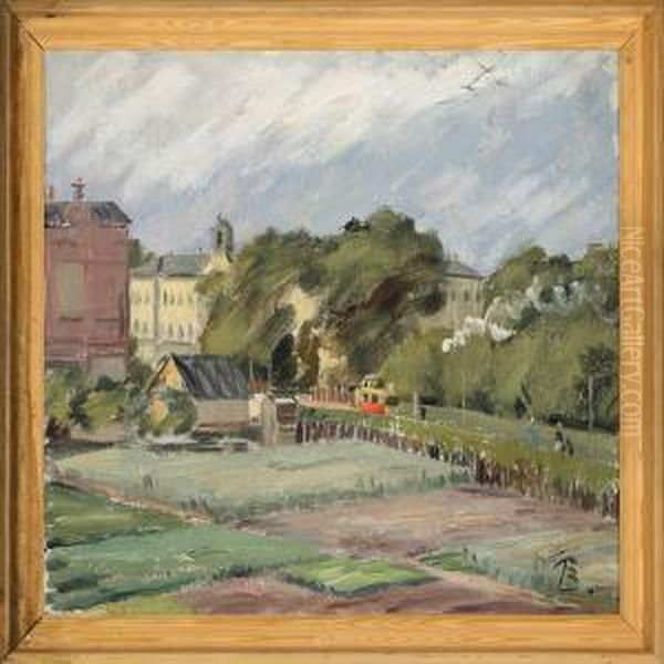 Street Scenery, Copenhagen Oil Painting by Peter Rostrup Boyesen