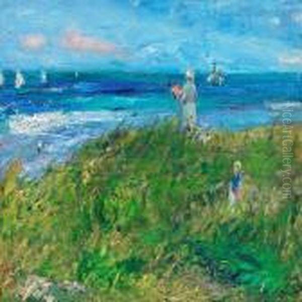 Summerday At The Seaside Oil Painting by Peter Rostrup Boyesen