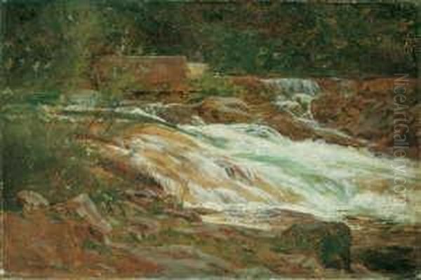 Gebirgsbach Bei Berchtesgaden. 
Signiert Und Datiert Unten Links: Ph. Roth/berchtesgaden 64. Ol Auf 
Leinwand. H 34,5; B 51 Cm. Oil Painting by Philipp Roth