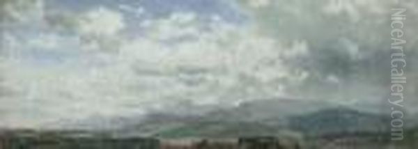 Oberbayerische Voralpenlandschaft Bei Pang (rosenheim). Oil Painting by Philipp Roth