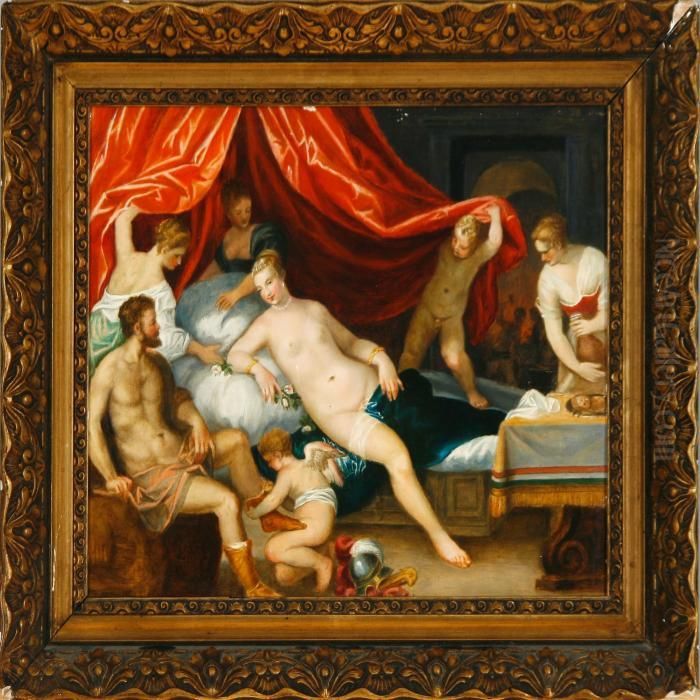 Mars, Venus And The Forge Of Vulcan Oil Painting by Johann Rottenhammer