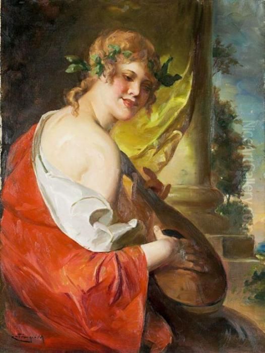 Mandolinos Holgy Oil Painting by Mozart Rottmann