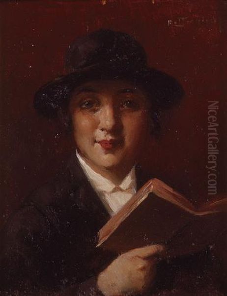 Yeshiva Student Oil Painting by Mozart Rottmann