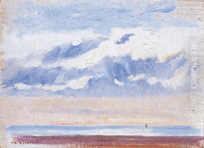 Rayon De Soleil Sur La Mer Oil Painting by Charles Emmanuel Roussel