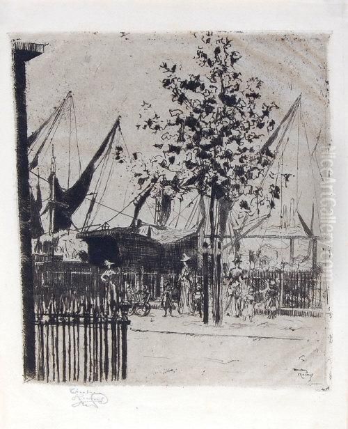 Principally London Scenes Oil Painting by Theodore Casimir Roussel