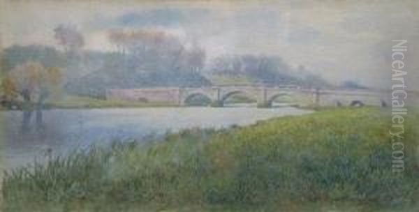 The Bridge. Oil Painting by Claude Hamilton Rowbotham