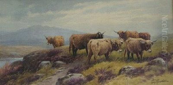 Moorland Cattle. Oil Painting by Thomas, Tom Rowden