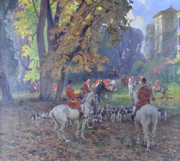 Przed Polowaniem Oil Painting by Zygmunt Rozwadowski