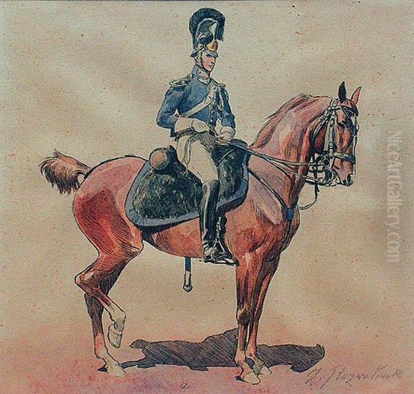 Na Koniu Oil Painting by Zygmunt Rozwadowski