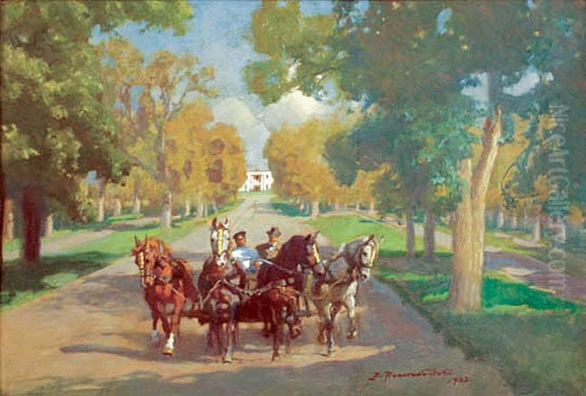 Czworka Balagulska Oil Painting by Zygmunt Rozwadowski