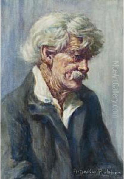 Head Of An Old Man Oil Painting by Anthony Datillo Rubbo