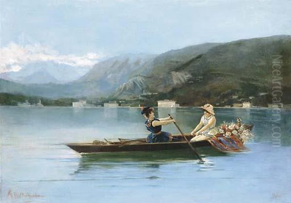 On The Lake Oil Painting by Anthony Datillo Rubbo
