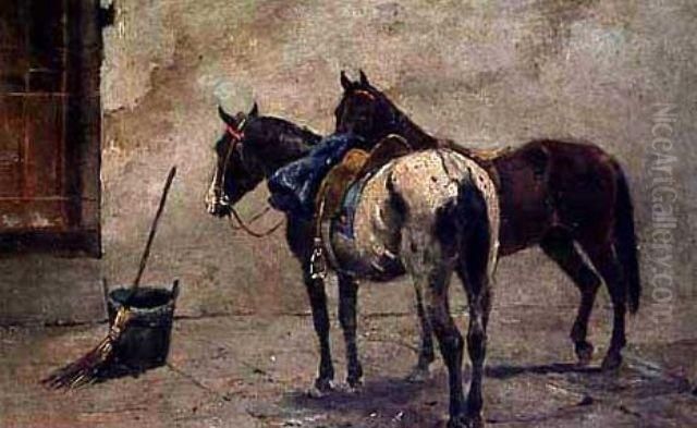 Horses Oil Painting by Anthony Datillo Rubbo