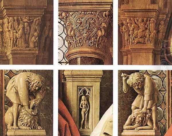 The Madonna with Canon van der Paele (details 1) 1436 Oil Painting by Jan Van Eyck