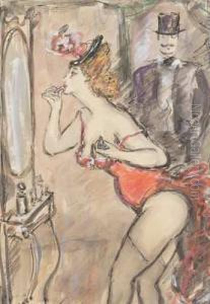 Kleine Korrekturen Vor Dem Nachsten Freier Oil Painting by Konstantin Ivanovich Rudakov