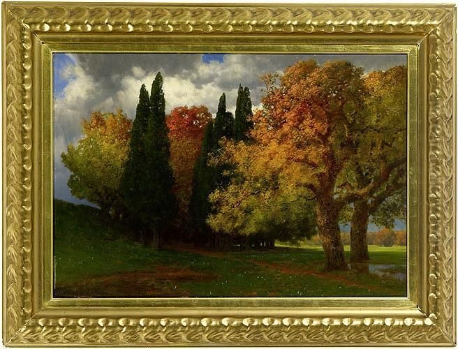 Herbstlandschaft Mit Waldchen Oil Painting by Hermann Rudisuhli