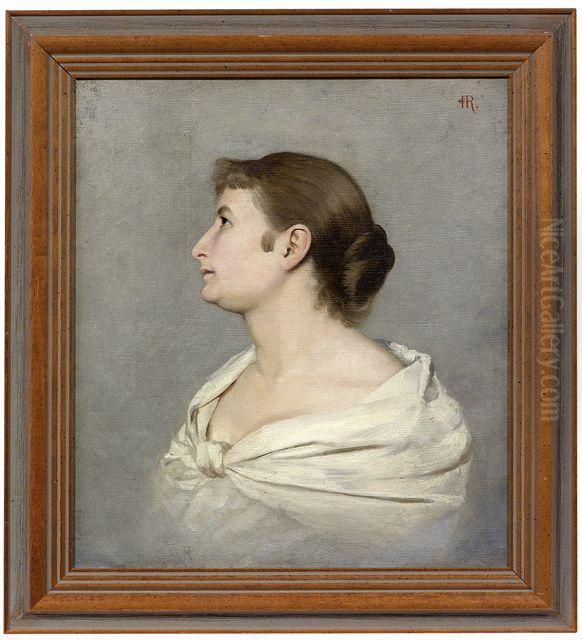 Portrait Der Ehefrau Elisa Rudisuhli, Geb Oil Painting by Hermann Rudisuhli