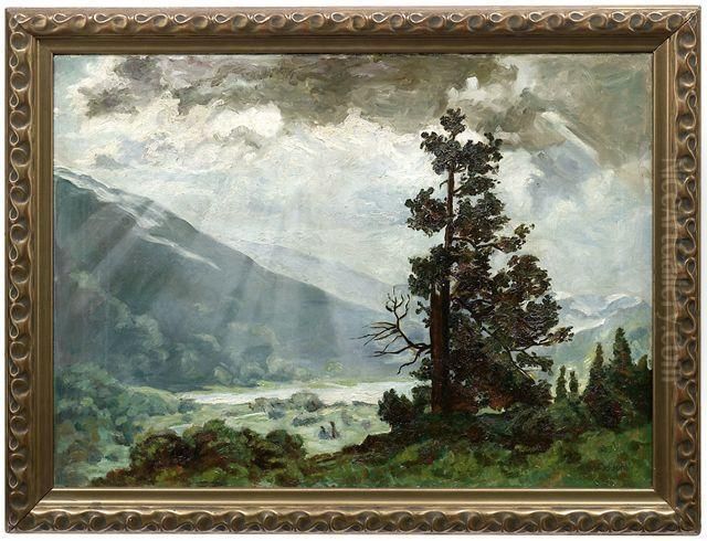 Gebirgssee Im Sonnenschein Oil Painting by Hermann Rudisuhli