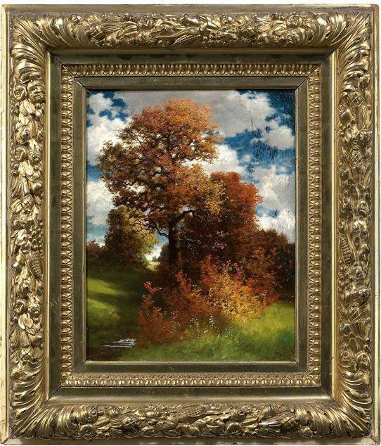 Herbstliche Eichen Oil Painting by Hermann Rudisuhli